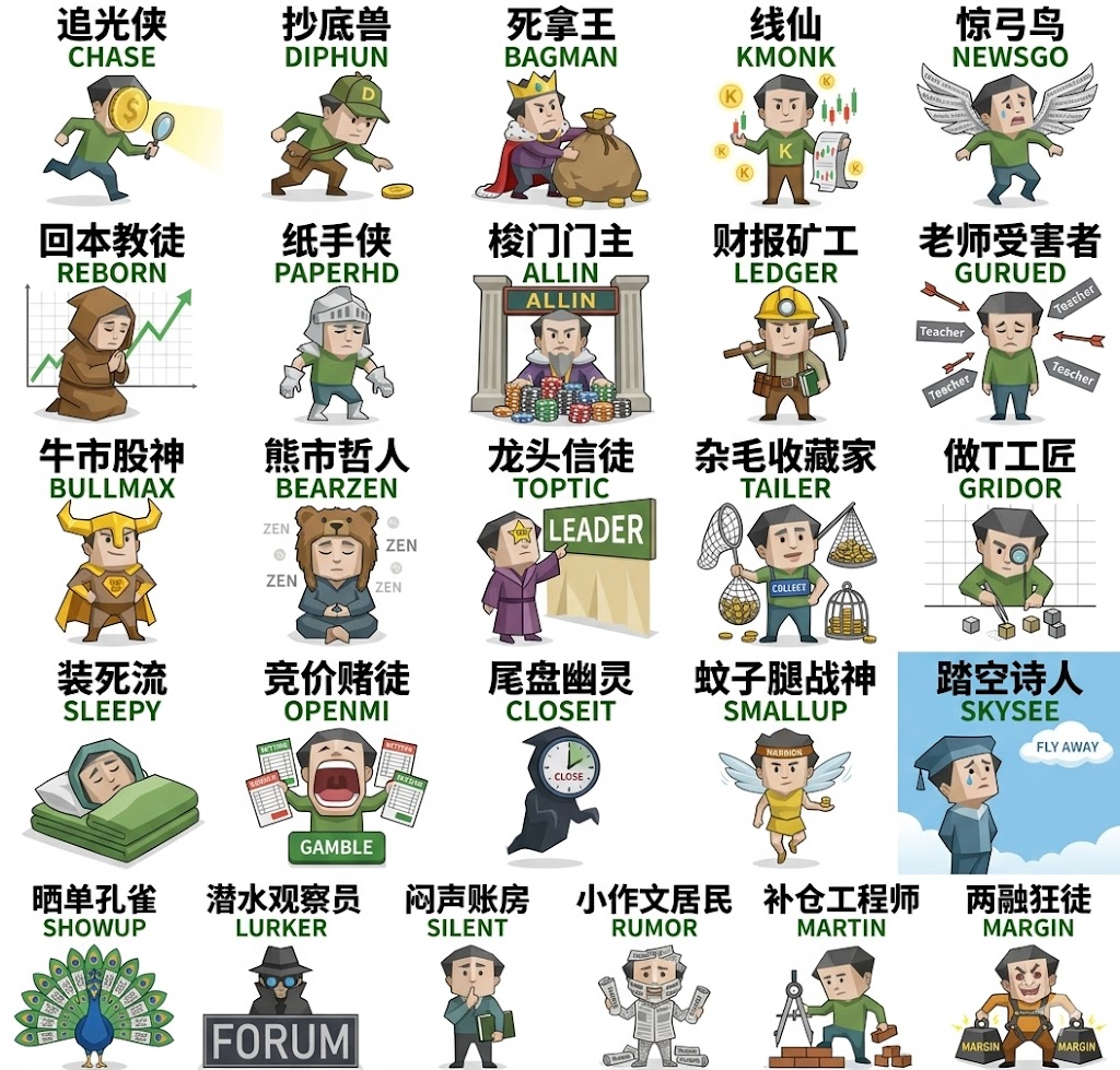 炒股人格测试封面角色总览